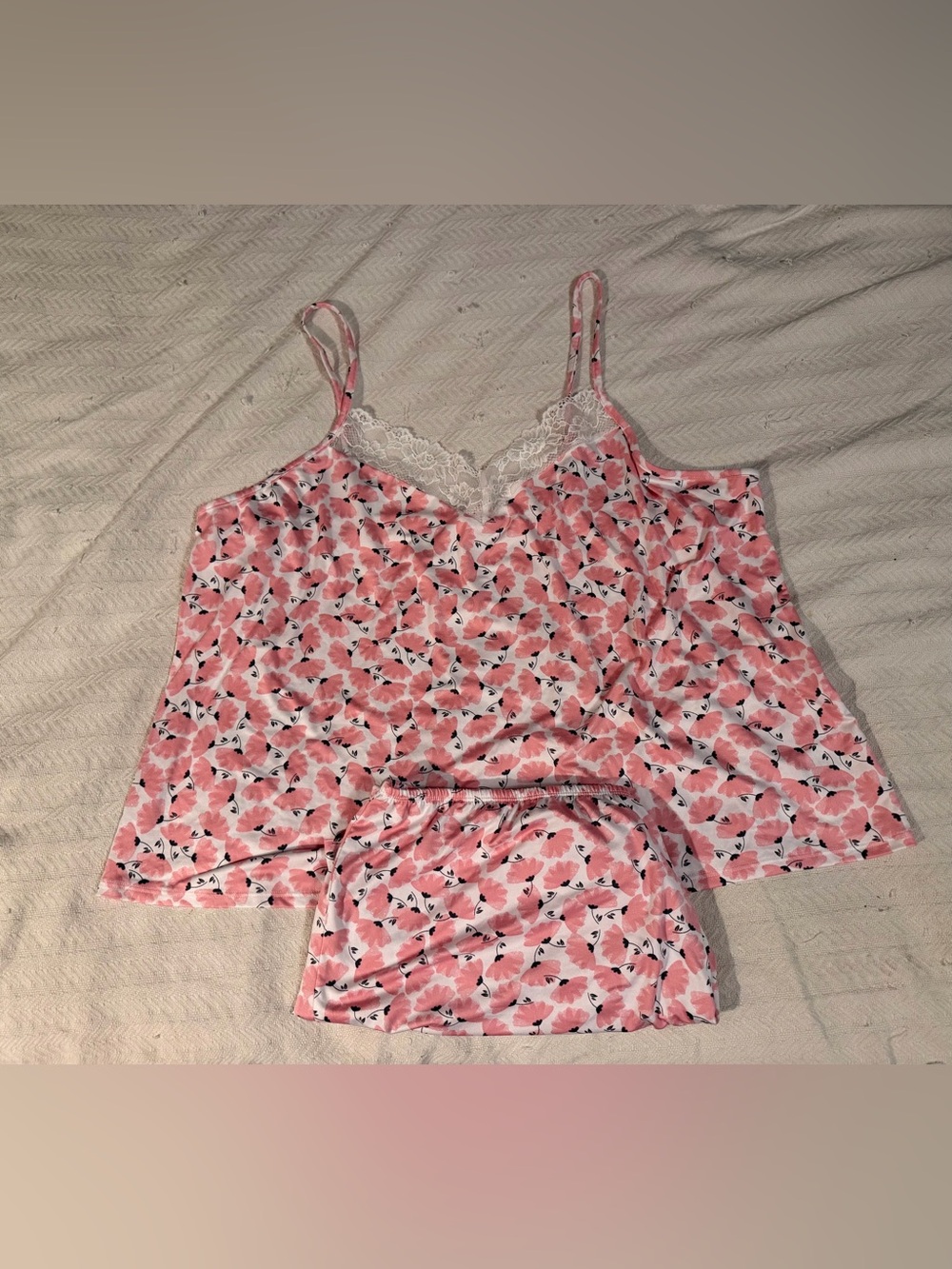 Joyspun 2X Pink Floral Cami and Short Set